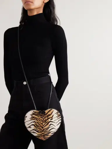 Alaïa Le Coeur Animal-print Leather-trimmed Calf Hair Shoulder Bag | Thumbnail 2