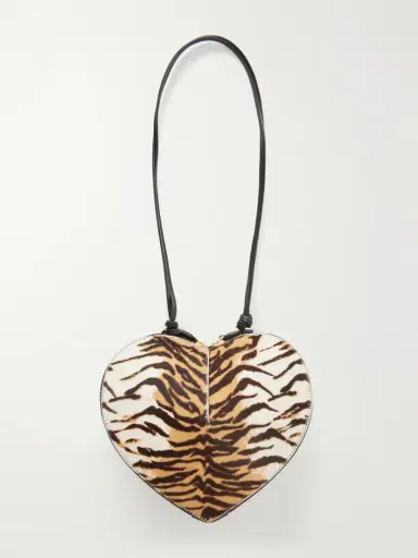 Alaïa Le Coeur Animal-print Leather-trimmed Calf Hair Shoulder Bag | Thumbnail 3