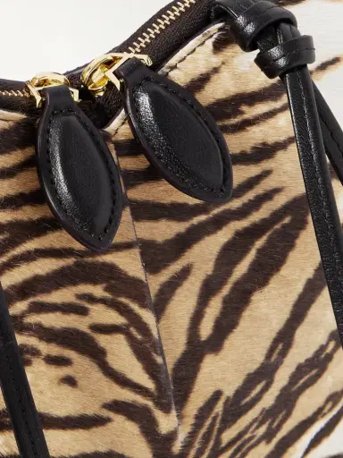 Alaïa Le Coeur Animal-print Leather-trimmed Calf Hair Shoulder Bag | Thumbnail 4