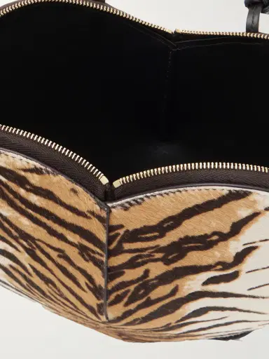 Alaïa Le Coeur Animal-print Leather-trimmed Calf Hair Shoulder Bag | Thumbnail 5
