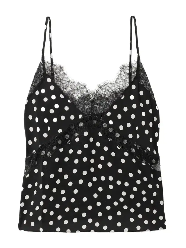 Amelie Lace-trimmed Polka-dot Crepe-jacquard Camisole