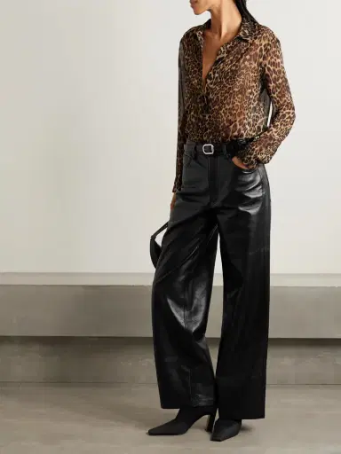 Anine Bing Manon Leather Wide-leg Pants | Thumbnail 2 Anine Bing Manon Leather Wide-leg Pants | Thumbnail 2