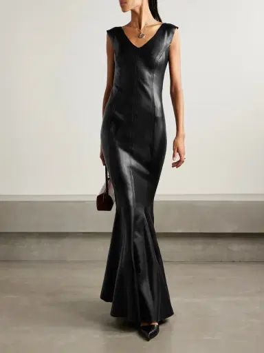 Norma Kamali Grace Paneled Vegan Gown | Thumbnail 2
