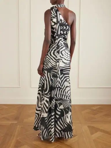 Mary Katrantzou Aliyah One-shoulder Zebra-print Chiffon Maxi Dress | Thumbnail 3 Mary Katrantzou Aliyah One-shoulder Zebra-print Chiffon Maxi Dress | Thumbnail 3