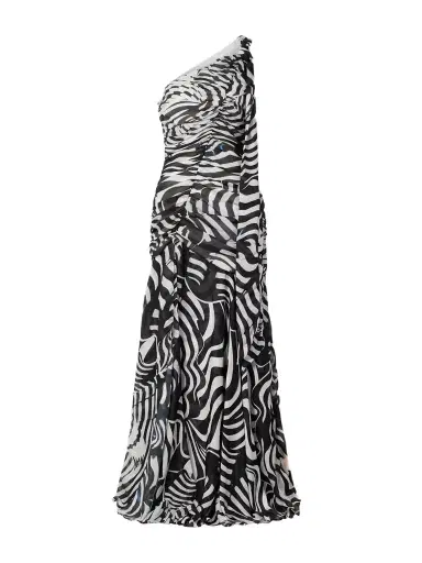 Mary Katrantzou Aliyah One-shoulder Zebra-print Chiffon Maxi Dress | Thumbnail 1 Mary Katrantzou Aliyah One-shoulder Zebra-print Chiffon Maxi Dress | Thumbnail 1