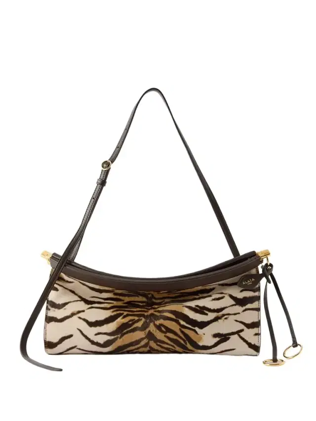 Alaïa Le Click Ew Medium Tiger-print Calf Hair And Leather Shoulder Bag