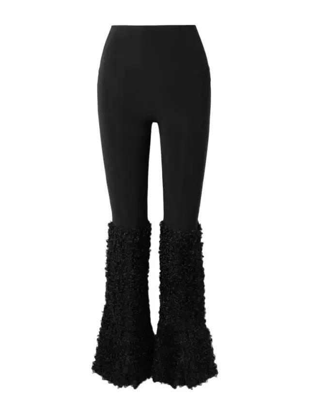 Stretch-jersey And Chenille Flared Leggings