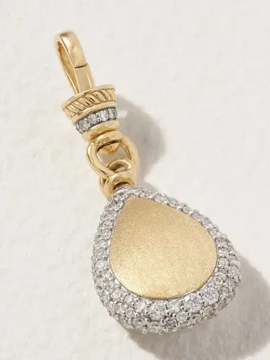 Lucy Delius Pear Pocket Watch Rhodium-plated 14-karat Gold Diamond Charm | Thumbnail 3 Lucy Delius Pear Pocket Watch Rhodium-plated 14-karat Gold Diamond Charm | Thumbnail 3