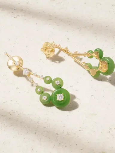 Fernando Jorge Gravity Small 18-karat Gold, Jade And Diamond Earrings | Thumbnail 3 Fernando Jorge Gravity Small 18-karat Gold, Jade And Diamond Earrings | Thumbnail 3