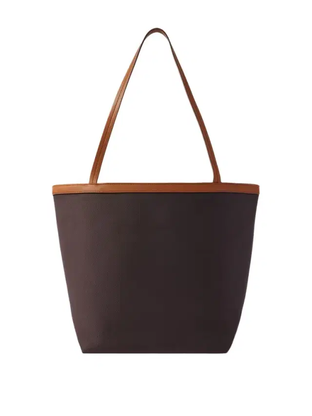 Park Reversible Leather-trimmed Twill Tote