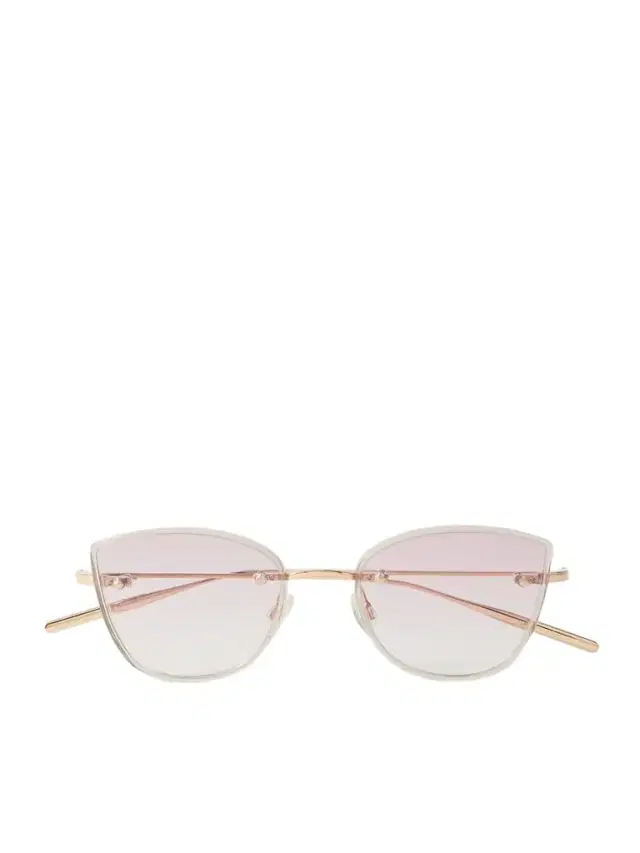 Brandy Cat-eye Rose Gold-tone And Acetate Sunglasses