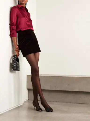 Anine Bing Amanda Silk-blend Satin Blouse | Thumbnail 2 Anine Bing Amanda Silk-blend Satin Blouse | Thumbnail 2
