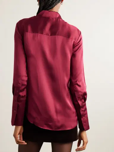 Anine Bing Amanda Silk-blend Satin Blouse | Thumbnail 4 Anine Bing Amanda Silk-blend Satin Blouse | Thumbnail 4