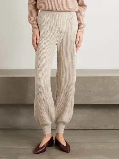 Loro Piana Plane Tree Ribbed Cashmere-blend Tapered Pants | Thumbnail 3 Loro Piana Plane Tree Ribbed Cashmere-blend Tapered Pants | Thumbnail 3