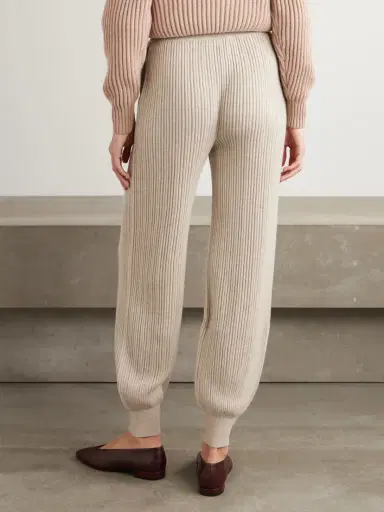 Loro Piana Plane Tree Ribbed Cashmere-blend Tapered Pants | Thumbnail 4 Loro Piana Plane Tree Ribbed Cashmere-blend Tapered Pants | Thumbnail 4