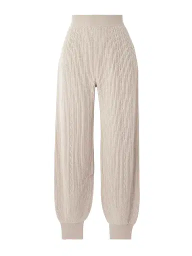 Loro Piana Plane Tree Ribbed Cashmere-blend Tapered Pants | Thumbnail 1 Loro Piana Plane Tree Ribbed Cashmere-blend Tapered Pants | Thumbnail 1