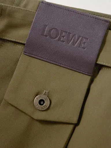 Loewe Belted Leather-trimmed Pleated Cotton And Silk-blend Pants | Thumbnail 5 Loewe Belted Leather-trimmed Pleated Cotton And Silk-blend Pants | Thumbnail 5