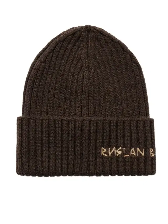 Embroidered Ribbed Merino Wool Beanie
