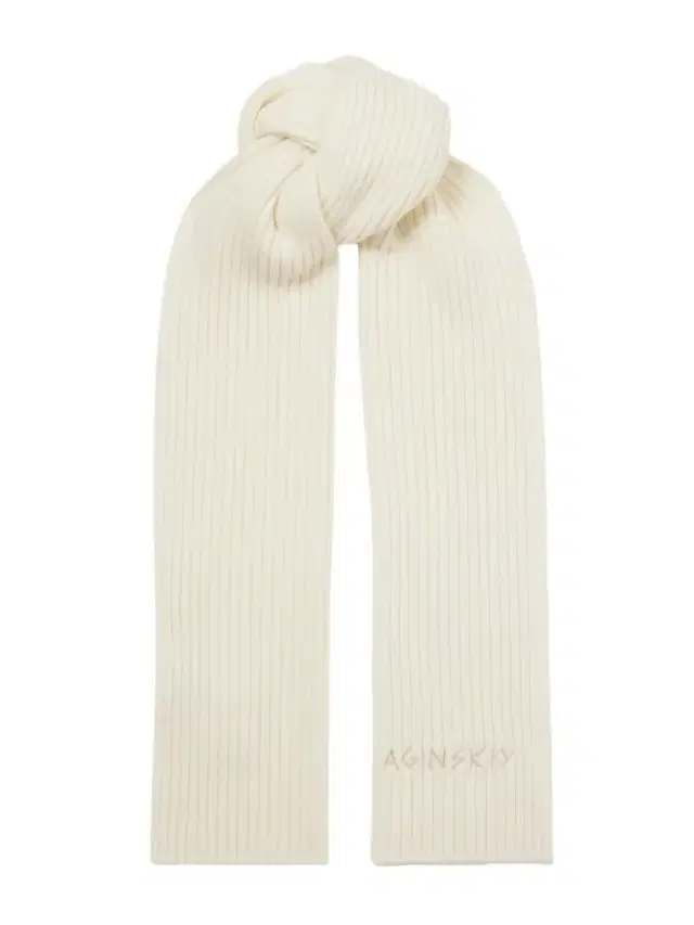 Embroidered Ribbed Merino Wool Scarf