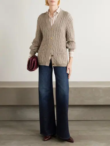 Loro Piana Cable-knit Cashmere-blend Cardigan | Thumbnail 2 Loro Piana Cable-knit Cashmere-blend Cardigan | Thumbnail 2