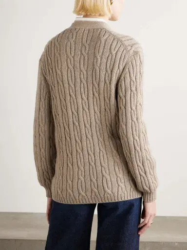 Loro Piana Cable-knit Cashmere-blend Cardigan | Thumbnail 4 Loro Piana Cable-knit Cashmere-blend Cardigan | Thumbnail 4