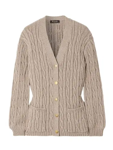 Loro Piana Cable-knit Cashmere-blend Cardigan | Thumbnail 1 Loro Piana Cable-knit Cashmere-blend Cardigan | Thumbnail 1