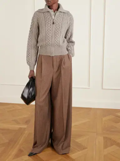 Loro Piana Eyre Cable-knit Cashmere Turtleneck Cardigan | Thumbnail 2