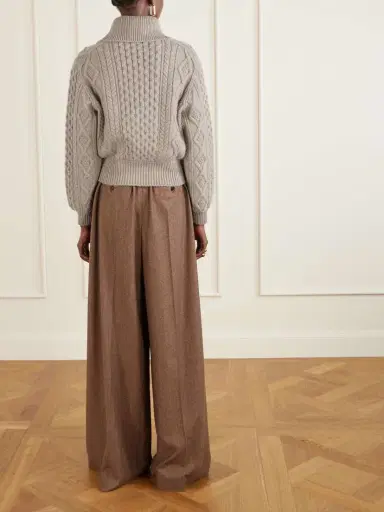 Loro Piana Eyre Cable-knit Cashmere Turtleneck Cardigan | Thumbnail 4