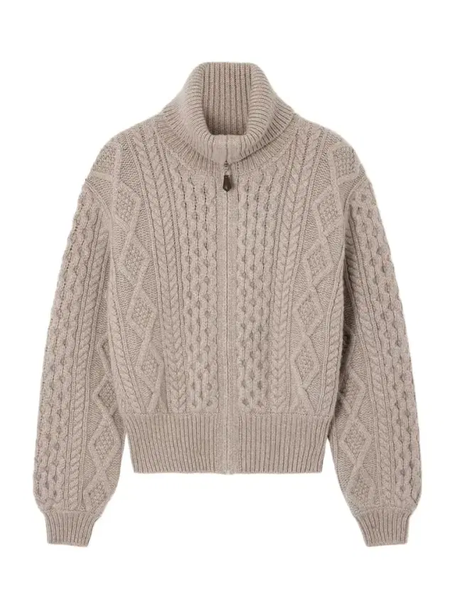 Loro Piana Eyre Cable-knit Cashmere Turtleneck Cardigan