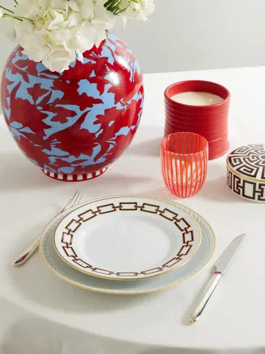 GINORI 1735 Catene Gold-plated Porcelain Dessert Plate | Thumbnail 2
