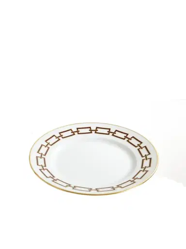GINORI 1735 Catene Gold-plated Porcelain Dessert Plate | Thumbnail 1