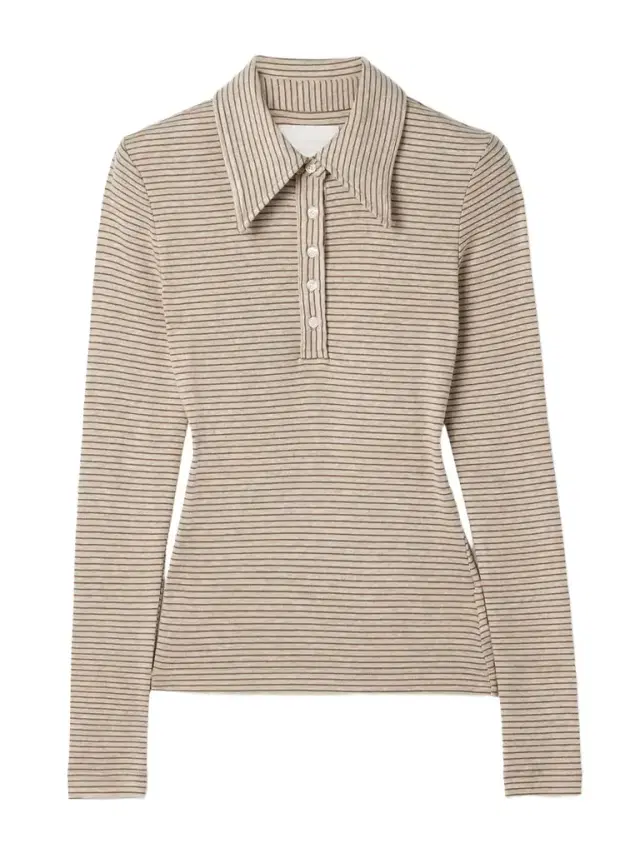 Shara Striped Jersey Polo Shirt