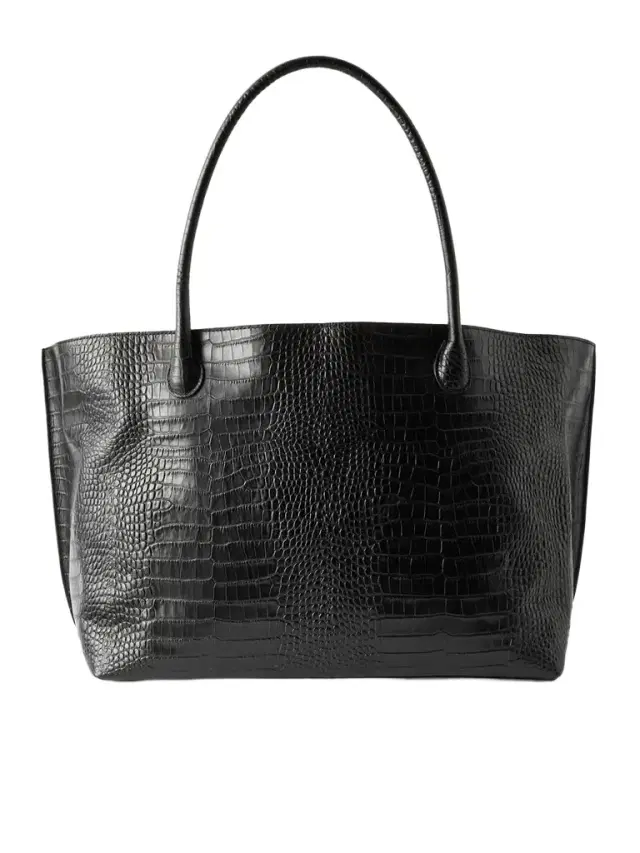 The Eva Weekend Croc-effect Leather Tote