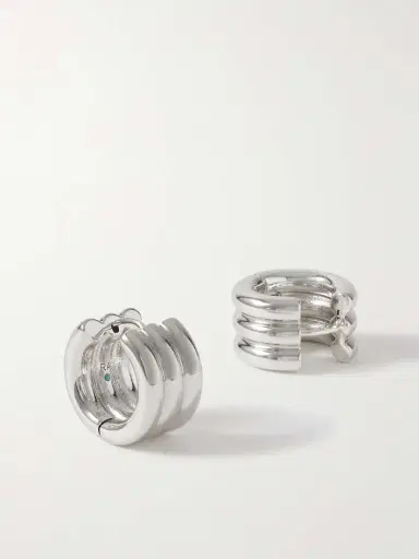 Roxanne Assoulin The Triple Tube Silver-tone Hoop Earrings | Thumbnail 3