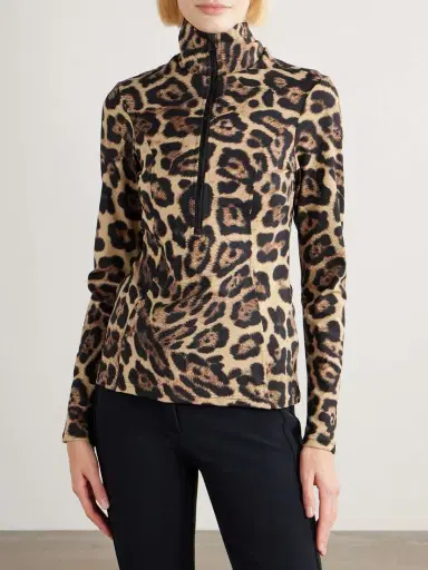Goldbergh Leona Leopard-print Stretch Recycled-jersey Half-zip Top | Thumbnail 3 Goldbergh Leona Leopard-print Stretch Recycled-jersey Half-zip Top | Thumbnail 3