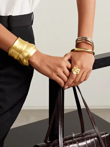 Roxanne Assoulin The Tubular Hinged Set Of Three Gold, Rose Gold And Silver-tone Bracelets | Thumbnail 5 Roxanne Assoulin The Tubular Hinged Set Of Three Gold, Rose Gold And Silver-tone Bracelets | Thumbnail 5