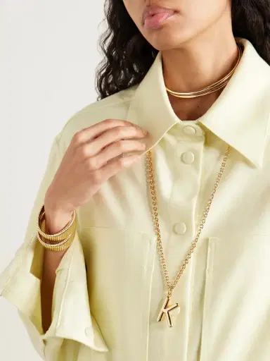 Roxanne Assoulin Puffy Initial Gold-tone Necklace | Thumbnail 6
