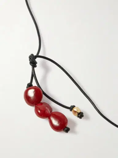 Dinosaur Designs River Rock Gold-plated, Resin And Leather Necklace | Thumbnail 3 Dinosaur Designs River Rock Gold-plated, Resin And Leather Necklace | Thumbnail 3