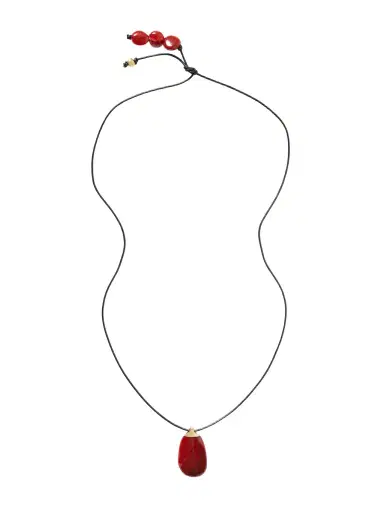 Dinosaur Designs River Rock Gold-plated, Resin And Leather Necklace | Thumbnail 1 Dinosaur Designs River Rock Gold-plated, Resin And Leather Necklace | Thumbnail 1