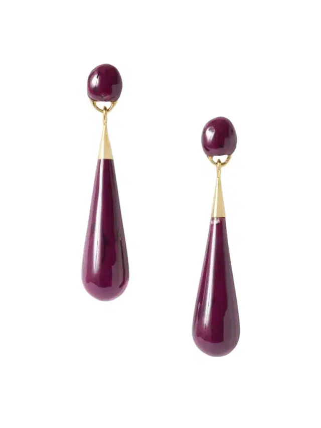Dinosaur Designs Dew Drop Large Gold-tone Resin Earrings