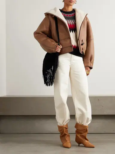 Isabel Marant Amiel Leather-trimmed Shearling Hooded Jacket | Thumbnail 2