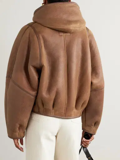 Isabel Marant Amiel Leather-trimmed Shearling Hooded Jacket | Thumbnail 4