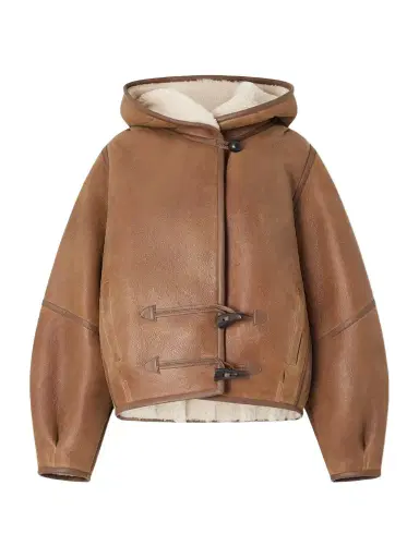 Isabel Marant Amiel Leather-trimmed Shearling Hooded Jacket | Thumbnail 1