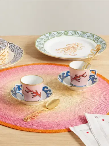 GINORI 1735 + Luke Edward Hall Il Viaggio Di Nettuno Set Of Two Gold-plated Porcelain Coffee Cups And Saucers | Thumbnail 2 GINORI 1735 + Luke Edward Hall Il Viaggio Di Nettuno Set Of Two Gold-plated Porcelain Coffee Cups And Saucers | Thumbnail 2