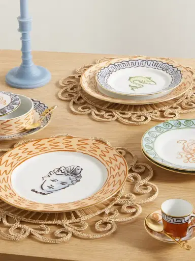GINORI 1735 + Luke Edward Hall Il Viaggio Di Nettuno Gold-plated Porcelain Dinner Plate | Thumbnail 2 GINORI 1735 + Luke Edward Hall Il Viaggio Di Nettuno Gold-plated Porcelain Dinner Plate | Thumbnail 2