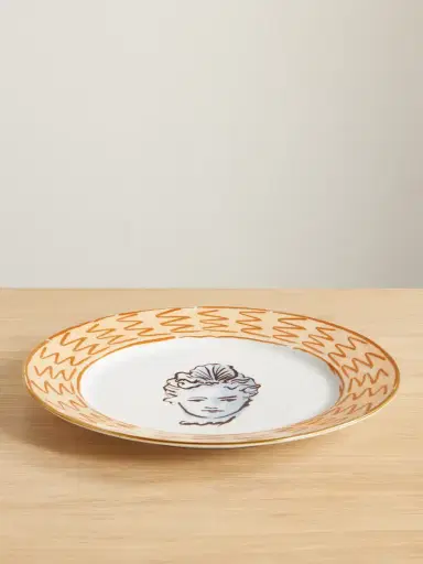 GINORI 1735 + Luke Edward Hall Il Viaggio Di Nettuno Gold-plated Porcelain Dinner Plate | Thumbnail 1 GINORI 1735 + Luke Edward Hall Il Viaggio Di Nettuno Gold-plated Porcelain Dinner Plate | Thumbnail 1