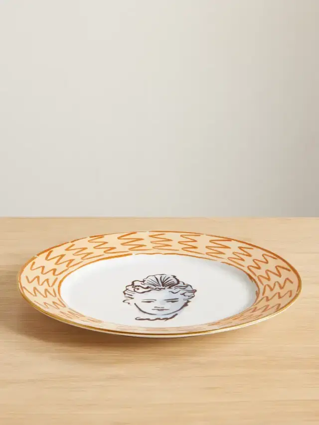 + Luke Edward Hall Il Viaggio Di Nettuno Gold-plated Porcelain Dinner Plate