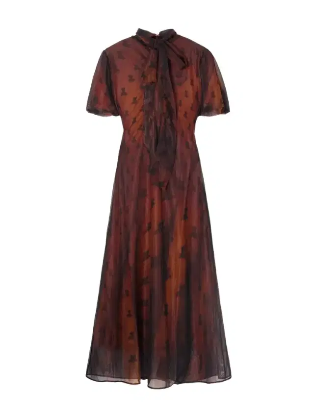 Bow-detailed Printed Chiffon Midi Dress