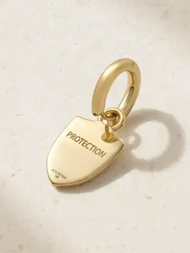 Foundrae Protection 18-karat Gold Diamond Single Hoop Earring | Thumbnail 3 Foundrae Protection 18-karat Gold Diamond Single Hoop Earring | Thumbnail 3