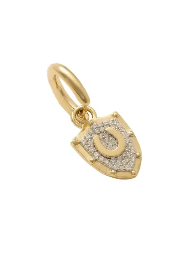 Foundrae Protection 18-karat Gold Diamond Single Hoop Earring